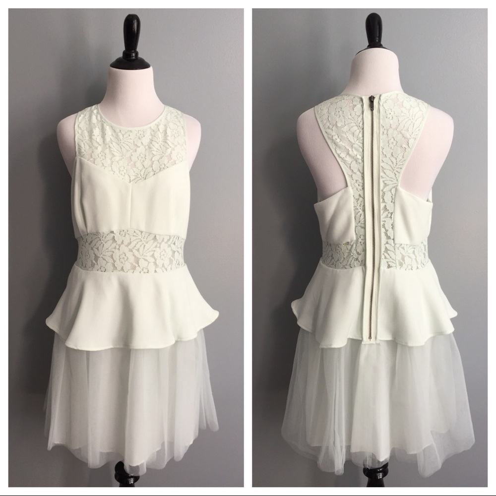 BCBGeneration mint lace & tulle dress